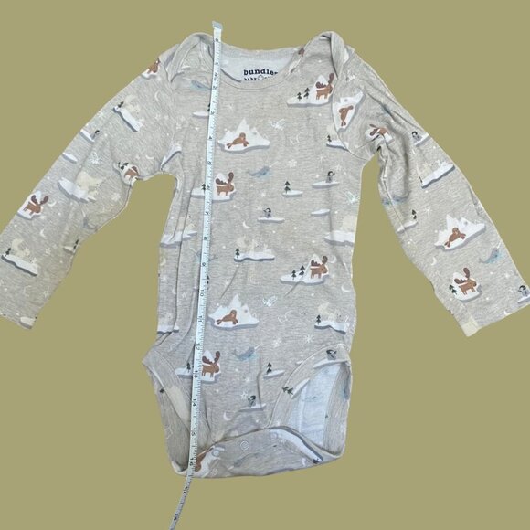 Bundles Baby Place Long Sleeve Animal Print Bodysuit Grey 18–24M - Picture 3 of 7